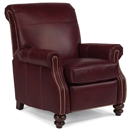 Traditional Power Motion High Leg Recliner with Rolled Back